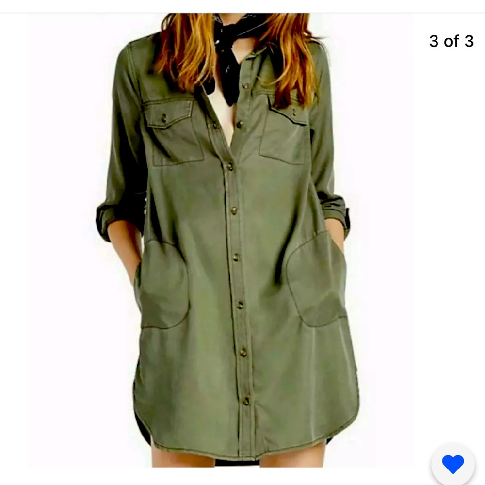 Lucky Brand army Green T Shirt Dress S
